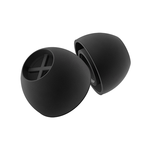 SILICONE EAR ADAPTER "S", BLACK, 5PAIR