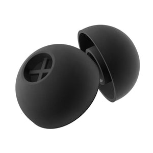 SILICONE EAR ADAPTER "L", BLACK, 5PAIR